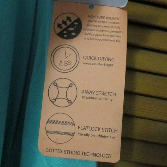 Gottex skort NEW aqua blue pull on & stretchy, pleated skirt size L - Picture 4 of 7